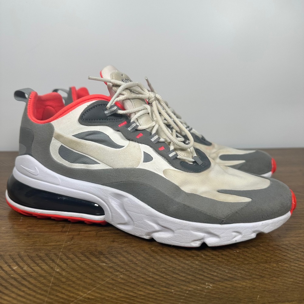 Nike Shoes Mens 10 White Air Max 270 React Gray Red Running Sneakers